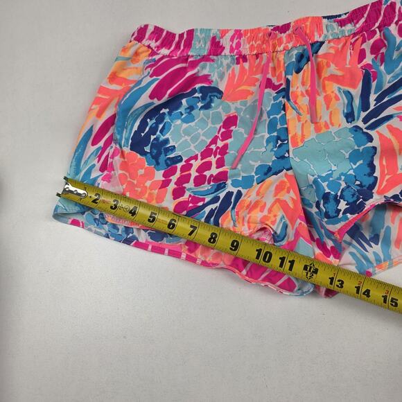 Lilly Pulitzer Shorts Womens Medium Multicolor Nylon Tropical Print Running - Picture 3 of 11